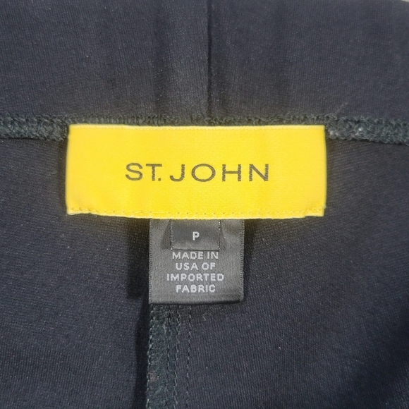 St. John Ankle Leggings Womens P Black Knit Pull On Pants Casual Basics Classic - Picture 3 of 12